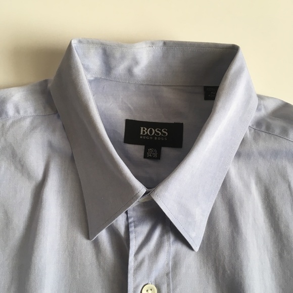 Hugo boss dress shirt 100% cotton light blue button down long sleeve 15.5 pa0189 - Picture 4 of 6